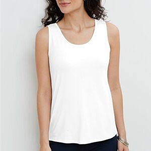 Lands End White Tank Top Sleeveless Essential Summer Shirt Womens Size Medium